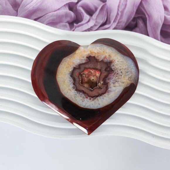 Druzy Carnelian Heart Crystal Carving Strength Crystals - Picture 4 of 7